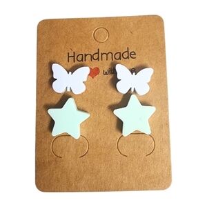 Butterfly Star Acrylic Stud Earrings – 2 Pair